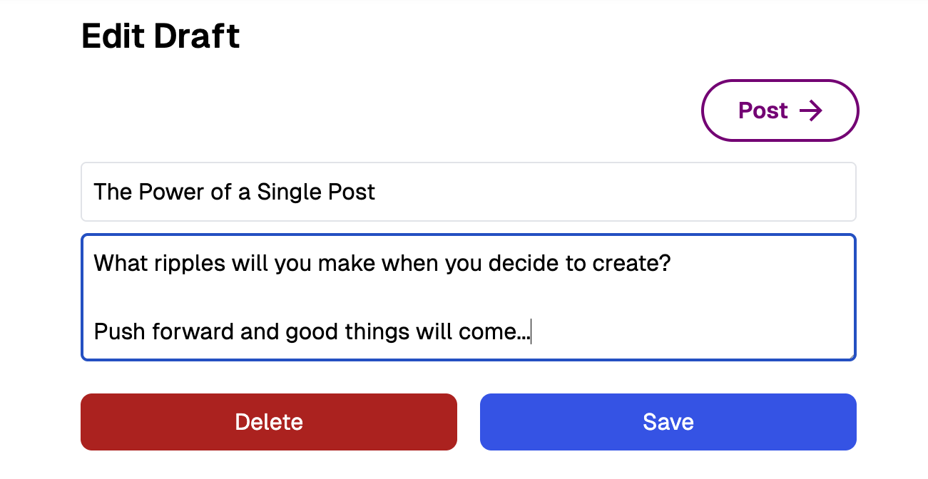 Edit and Post Unfinished Notes